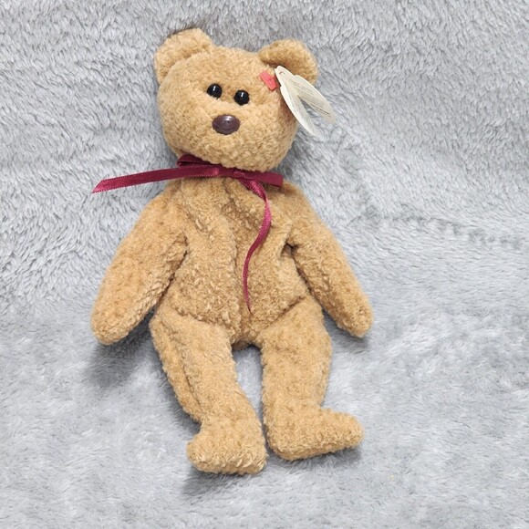Ty Other - Beanie Babies Curly 1993 1996 RARE Baby Bear Toy Vtg